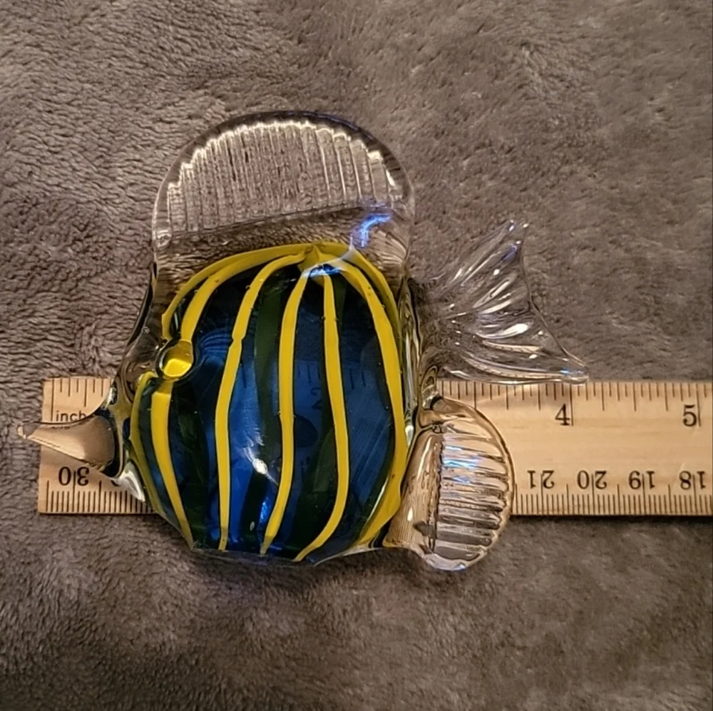 3 Colorful Glass Fish Ornaments